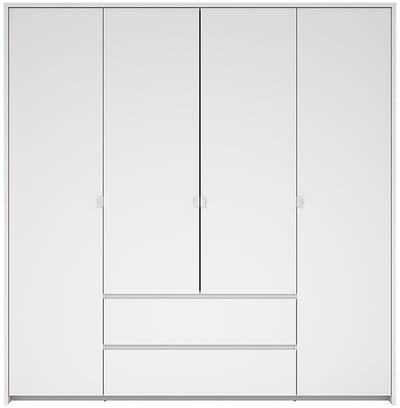 Next kledingkast 4 deuren 2 lades 197x200cm wit.