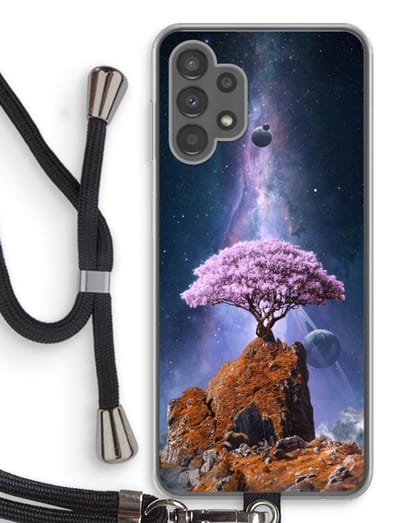 Case Company® - Hoesje met koord geschikt voor Samsung Galaxy A13 4G hoesje met Koord - Ambition - Telefoonhoesje met Zwart Koord - Bescherming aan alle Kanten en Over de Schermrand