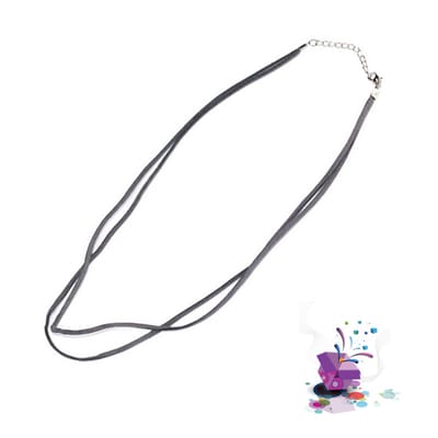 Trendy veter ketting- grijs - ca 50 cm