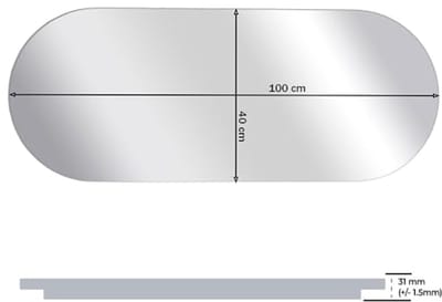 Ovaal Badkamerspiegel met LED-verlichting - 100 x 40 cm, Warm Licht 3600 K, IP44 - Full-body Wandspiegel voor Badkamer