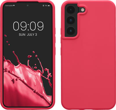 kwmobile telefoonhoesje geschikt voor Samsung Galaxy S22 - Hoesje met siliconen coating - Smartphone case in awesome pink