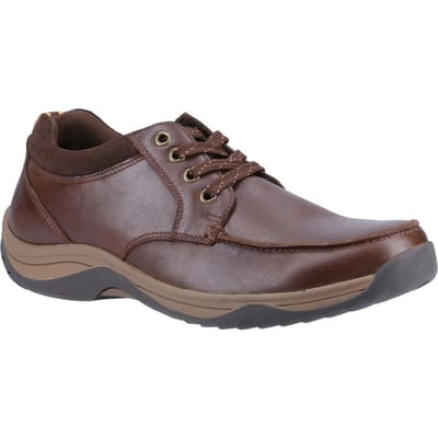Hush Puppies Derek Leren Herenschoenen met Veters in Koffiekleur