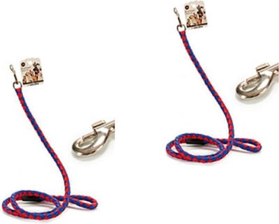 Hondenriem – Lijn – Mascow – Rood/Blauw Geruit– 120cm - 2 stuks