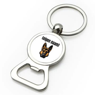 Akyol - hondenkop met eigen naam flesopener - Honden - honden liefhebbers - iemand die houdt van honden - verjaardag - cadeau - kado - 9 bij 3 cm