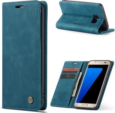 CaseMe Book Case - Geschikt voor Samsung Galaxy S7 Edge Hoesje - Blauw