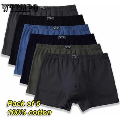 100% katoenen herenboxershorts effen kleur losse, ademende boxershorts taille zweetabsorberend ondergoed XL black
