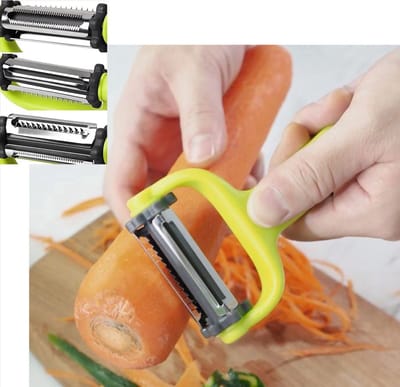 *** 3 in 1 - multifunctioneel - dunschiller aardappel - fruitschiller - aardappelschiller - aardappelmesje - dunschiller mesje - fruitsnijder - appelsnijder - van Heble® ***