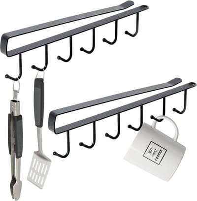 Dailygoods- Kopjeshouder 2 Stuks - Opberghaken - Multifunctionele Haken - Bekerhouders - Onderkast Beugels - Geen Boren