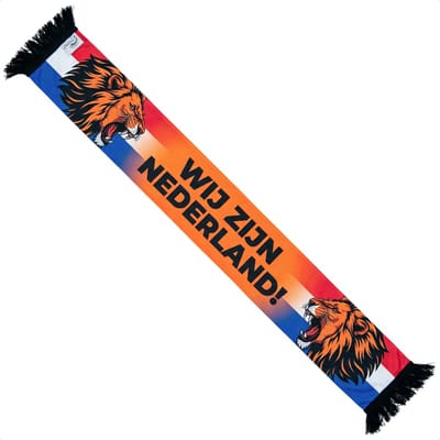 Oranje sjaal - Dubbelzijdig - 145 x 17 cm - Wij Zijn Nederland