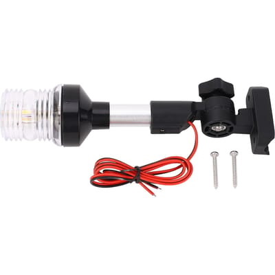 Ankerlicht IP67 Waterdicht Wit Licht LED 3NM Zichtbaarheid Rondom Opklapbaar Boot Heklicht 9in black