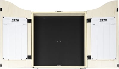 KOTO - Dartbordkast - Licht Eiken (63 cm x 49 cm x 8 -5 cm) - 2 Whiteboard Scoreborden