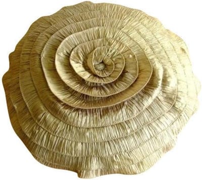 Decoratieve Kussensloop - Ronde Sierkussenhoes - Woonkamer Decoratie - Handgemaakt met Franje - 35 cm - Goud