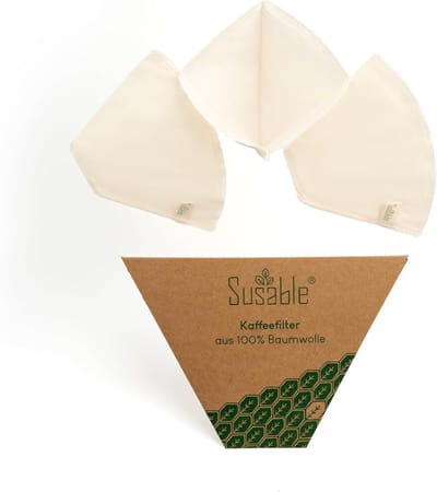 Thijox - Herbruikbare Koffiefilter 3 stuks, 100% Biologisch Katoen, Maat 3, Permanent Filter voor Koffiezetapparaat en Handfilter, Duurzaam Koffiegeno