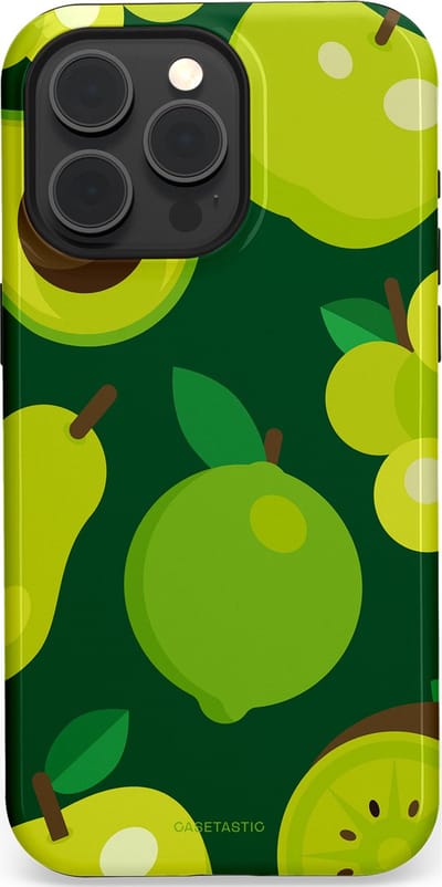 Casetastic Hoesje Geschikt voor Apple iPhone 15 Pro Max Magsafe - Stijlvolle Beschermende Duo-layer Case - Peren Appel Groen