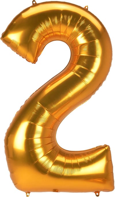 Amscan - Folieballon Cijfer 2 XXL Goud - 134 cm