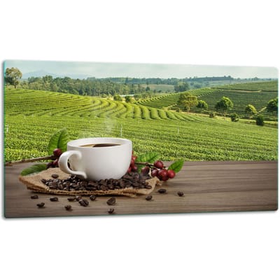 TMK ArtDeko Serie - Snijplank - Glas - 52x30cm - Koffie Motief