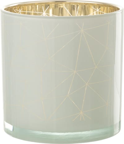 J-Line windlicht Milano - glas - wit/goud - large
