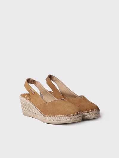 Suède espadrilles met sleehak voor dames | BETTY-A