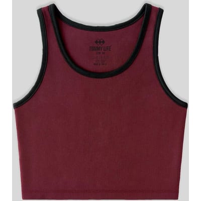 Geribbelde Mouwloze Crop Top