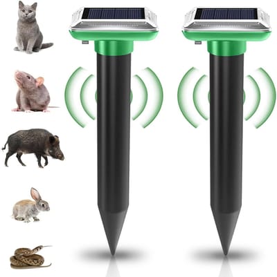 Set van 2 Ultrasone Ongediertebestrijders voor Mollen en Vole - Effectieve Tuinbescherming tegen Mollen en Ongedierte