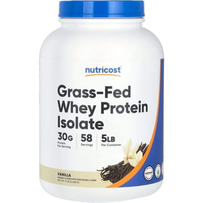 Grasgevoed Whey Eiwit Isolaat, Vanille, 2,268G (5 pond)