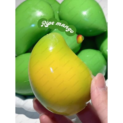 Mango Stressbal Squishy Kleurveranderende Mango Knijpbal Asmr Sensorisch ADHD Anti Stress Verlichting Fidget Speelgoed Voor Kinderen Volwassenen yellow