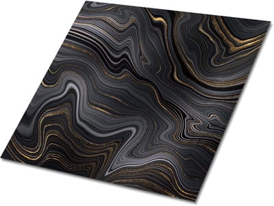 Tulup PVC Tegels - Donkere Abstractie Vinyl Tegels - 30 cm x 30 cm - Zwart Zelfklevende Vinyltegels - 9 stuks - Zelfklevende PVC Tegels - Marmer Plaktegels - Vloer Tegels PVC - Plaktegels keuken en Badkamer