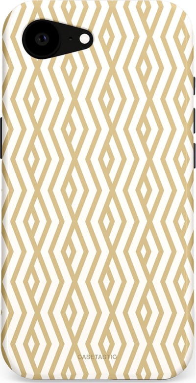 Casetastic Hoesje Geschikt voor Apple iPhone 16e Magsafe - Stijlvolle Beschermende Duo-layer Case - Art Deco Goud
