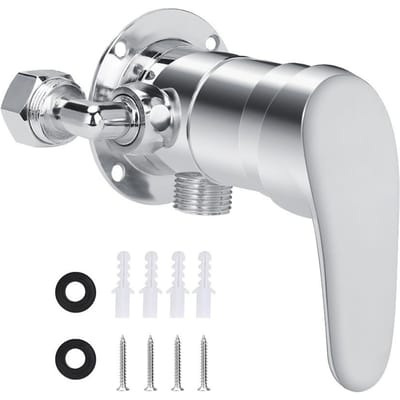 G1/2in Salle de bain Alliage de zinc Douche solaire Mélangeur d'eau Vanne en T Multifonctionnelle Vanne d'angle white