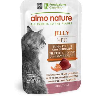 Almo Nature HFC Jelly maaltijdzakjes Kattenvoer 6 x 55 g - Tonijnfilet met garnalen