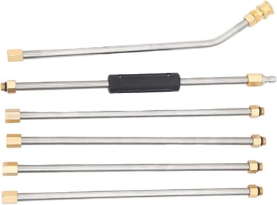 Hogedrukreiniger Verlengstaaf - Reinigingsstang Set - Hoge Oppervlakken Reinigen - Instelbare Lengte - 2.2 Meter Bereik - Zilver
