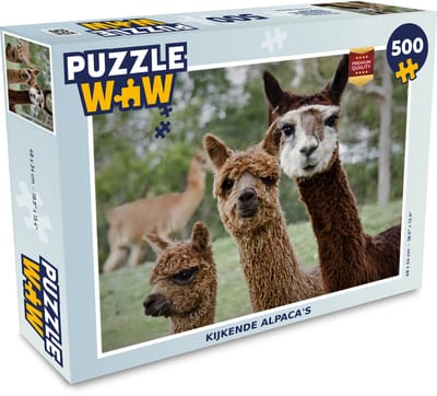 Puzzel Alpaca - Dier - Bruin - Legpuzzel - Puzzel 500 stukjes