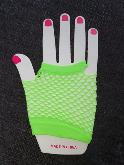 10X Paar korte nethandschoenen - Neon groen