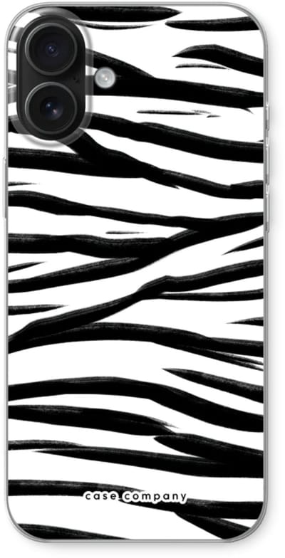 Case Company® - Hoesje geschikt voor iPhone 16 Plus hoesje - Zebra pattern - Soft Cover Telefoonhoesje - Bescherming aan alle Kanten en Schermrand
