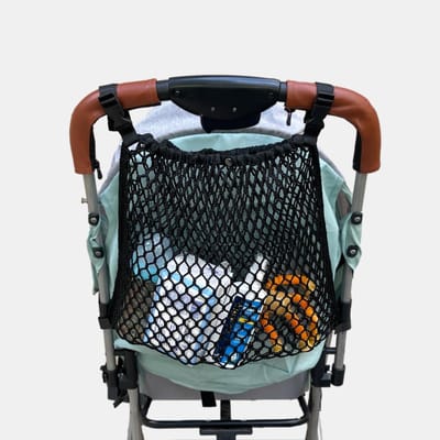 Opbergtas voor kinderwagens - Kinderwagen - Kinderwagen - Opbergtas van gaas - Zeer elastisch - Antislip en verstelbaar - Polyester - Geschikt voor luiers, speelgoed en snacks