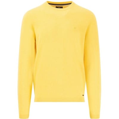 Fynch-Hatton Trui O-Neck Air Cotton Vivid Yellow / male