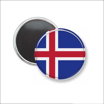Button Met Magneet 58 MM - Vlag Ijsland - NIET VOOR KLEDING