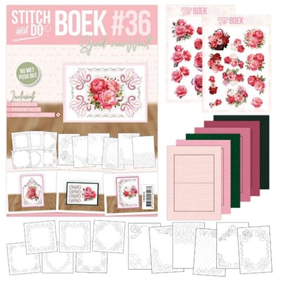 Stitch and Do boek A6 - 36 Roses - Boek met jouw ideale metgezel voor kaarten maken! - Gratis verzonden - STDOBB036