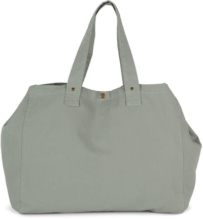 Kimood Shopper van verwassen katoen KI3208 - Washed Green Clay - One size