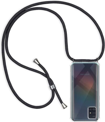 Transparant hoesje met koord - Anti-shock stootrand / Siliconen / Back Cover geschikt voor: Samsung Galaxy A51