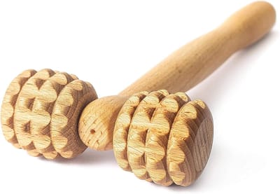 Massage Apparaat - Houten Massageroller - T-vormige Massagestok met Handvat - 24x10 cm - Voor Lichaam en Gezicht - Natuurlijk Hout