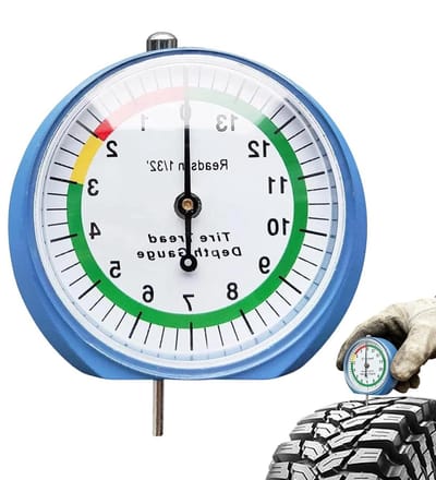 Bandenprofielmeter - Wijzer-Type Precisiemeting in Millimeters,Voor Veiligheidsinspectie van Auto, Vrachtwagen, Motor, Bus, Bestelwagen, Aanhangwagen - voor Auto, Vrachtwagen, Motor, Bus, Aanhangwagen