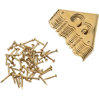 10 Pièces Protecteur d'Angle en Métal Design Vintage Style Élégant Large Application Coins de Protection Durables en Laiton pour Boîte Valise beige