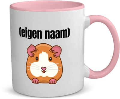 Akyol - hamster met eigen naam koffiemok - theemok - roze - Hamster - hamster liefhebbers - iemand die houdt van hamsters - verjaardag - cadeau - kado - 350 ML inhoud