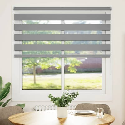 vidaXL - Zebra - rolgordijn - 140,9 - x - 175 - cm - stofbreedte - 136,7 - cm - grijs