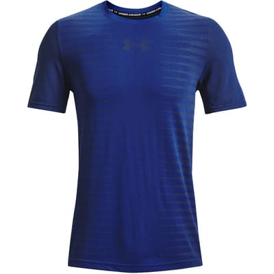 Under Armour Naadloos Woordmerk Heren Blauw T-Shirt