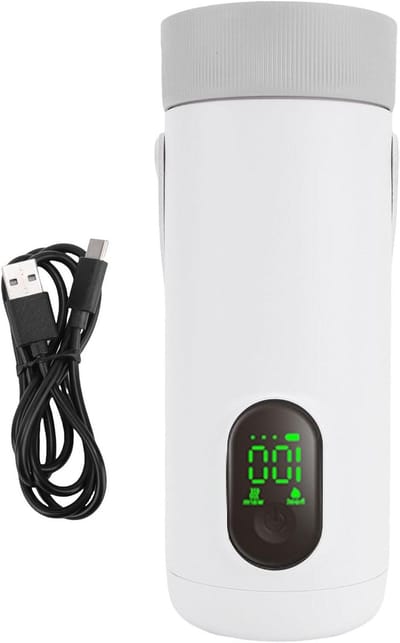 Draagbare Waterkoker - Reisketel Draadloos - Warm Water Onderweg - Snel Koken 10 Minuten - 350ml - Wit