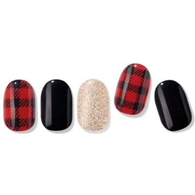 Edgeu, Perfect Gel Nail Wrap, ENA514, Carreaux Couverture Rouge, Set de 16 Bandes