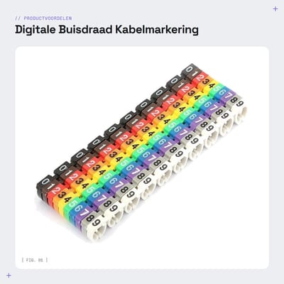 Dailygoods - Digitale Buisdraad Kabelmarkering - Gecodeerde Plastic Kabeletiket - Multi - Kleurrijke Clip - Voor Vaste Kabels - 100 Stuks