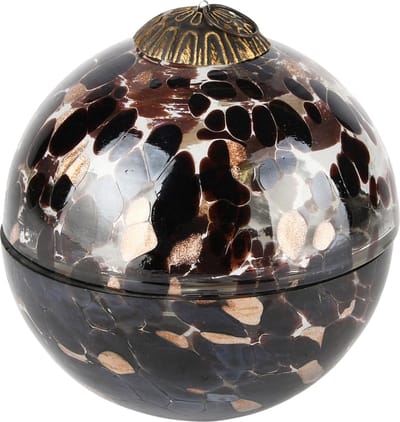 Dekoratief | Kerstbal pot m/deksel 'Blurred Brown', glas, 13x13x14cm | A238005
